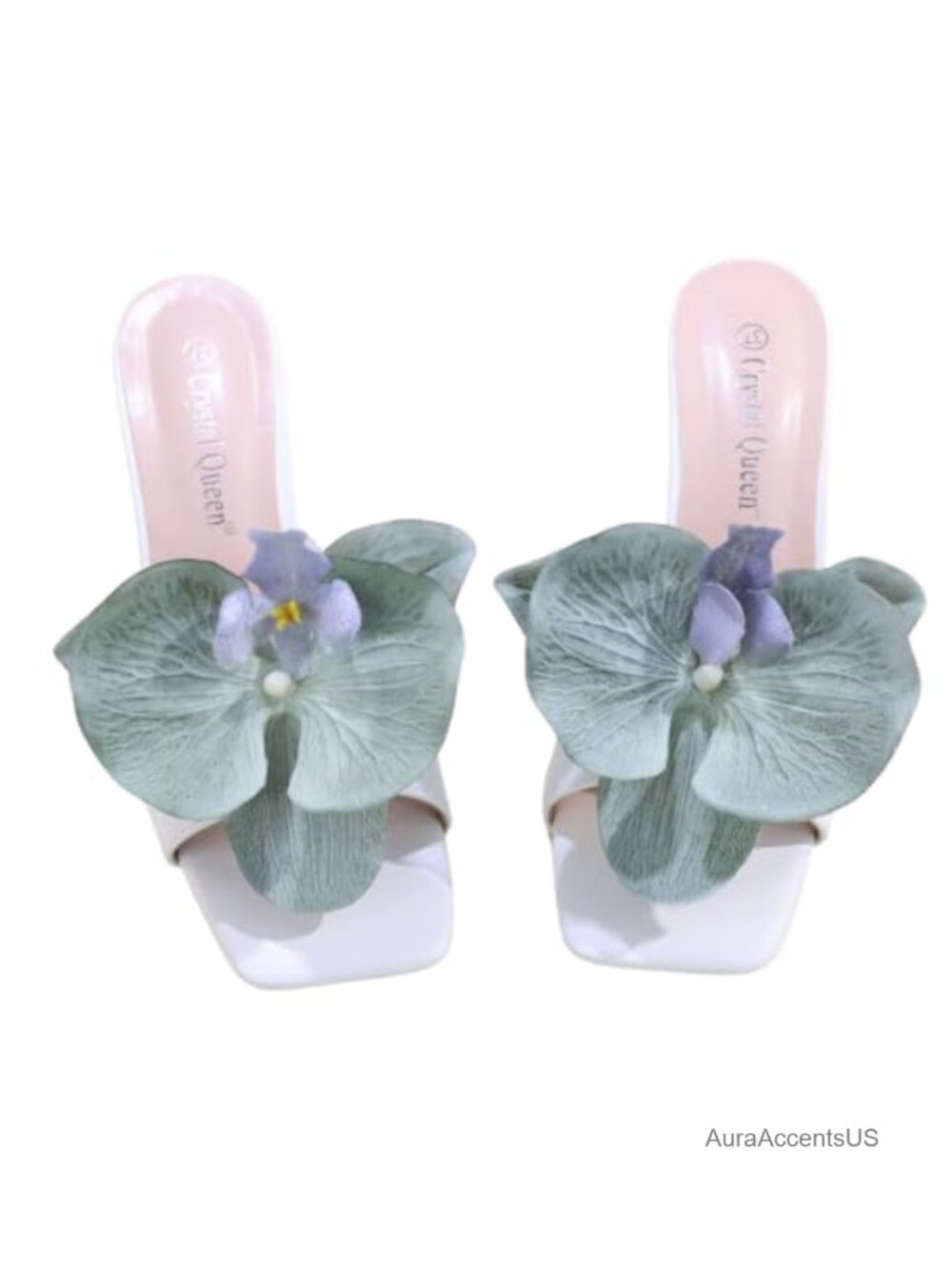 Artificial Orchid Flower Shoe Clips Set of 2 Fabric Bag Charms